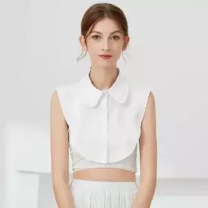 여성 사이드 플리츠 패턴 페이크 셔츠 이너 넥카라 넥케이프 이너카라 레이어드카라
