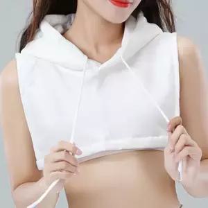 캐주얼 후드 스트링 레이어드룩 넥페이크 넥케이프 쉬폰넥케이프 면레이스넥케이프