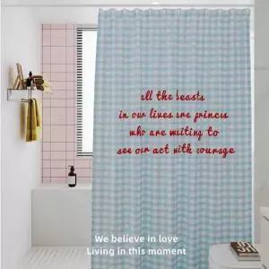 체크 창문 베란다 커튼 주방 가림막 바란스 빈티지