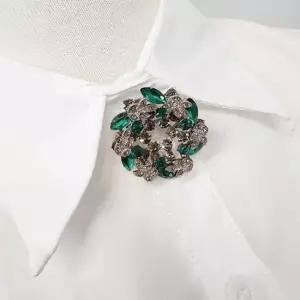 꽃모양 큐빅 브로치 여성 코사지 꽃모양 큐빅 남방 블라우스 스카프