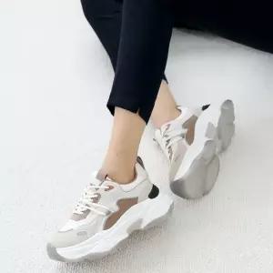 여자 캐주얼 데일리 키높이 운동화 메쉬 가죽 보드화 키높이운동화 여자신발 통굽운동화