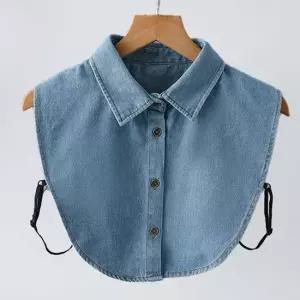 데님 넥케이프 청남방 페이크카라 레이어드 카라 면레이스넥케이프 넥케이프칼라