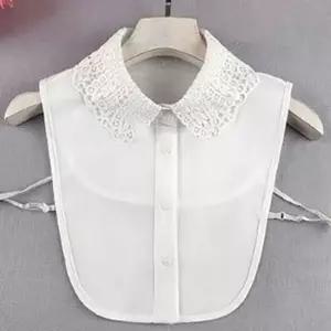 펀칭 레이어드 넥케이프 블라우스 페이크 레이스 셔츠 레이스케이프 넥레이스 목레이스