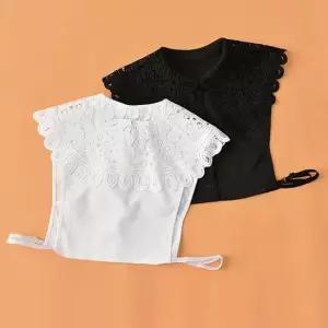 와이드 펀칭 레이스 페이크카라 넥케이프 넥 액세서리 면레이스넥케이프 넥케이프칼라