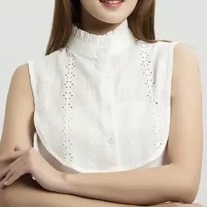 플리츠 차이나 페이크카라 레이어드 블라우스 카라 레이스케이프 넥레이스 목레이스