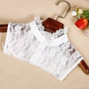 플라워 레이스 블라우스 차이나 페이크 카라 넥케이프 레이스케이프 넥레이스 목레이스