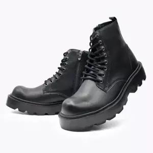 블랙 워커 신발 옆지퍼 통굽 키높이 국산 스타일리시 남성워커 워커신발 캐쥬얼워커