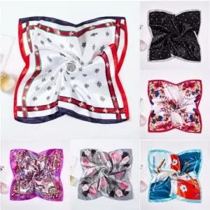 사계절 쁘띠 가을 실키 새틴 소형 사각 머플러 정 실 할머니 중년여성 로맨틱 개별포장