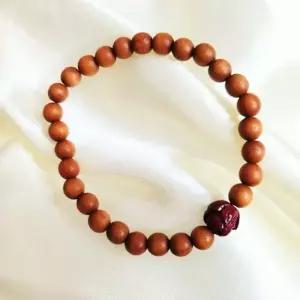 염주 조각 팔찌 복숭아나무 연꽃 6mm 염주팔찌 패션염주 불교염주 보리수염주 나무염주