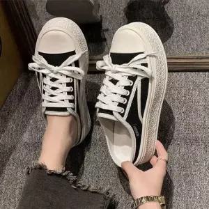 데일리 여성 베이직 통굽 키높이 뮬 스니커즈 운동화 어글리슈즈 여성스니커즈 슬립온