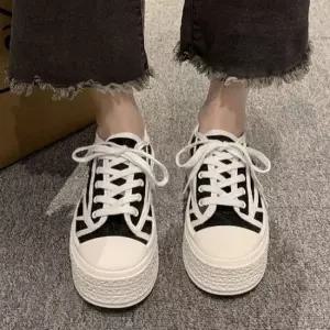 베이직 통굽 키높이 뮬 스니커즈 데일리 여자 운동화 어글리슈즈 여성스니커즈 슬립온