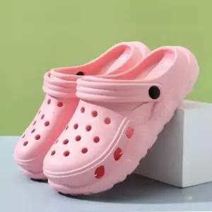 품질 인기 좋은 핑크 밴드 감성 샌들 펀칭 휴가슬리퍼 구멍슬리퍼 소음방지슬리퍼