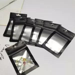 판매비닐팩 소품지퍼백 검정 반투명 포장 지퍼백 7.5cmx12cm 소형지퍼백 미니지퍼백