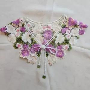 여성용 자수꽃 탈부착 케이프 탈부착넥카라 여성용넥카라 탈부착케이프 레이어드