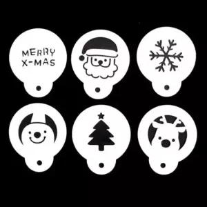 초코장식스텐실 떡 케?데코 6P 루돌프 성탄절스텐실도안 케익장식 떡케익 스텐실