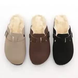 스웨이드 코르크 여성 슬리퍼 털신 기모 방한화 털신발 털실내화 퍼슬리퍼 여성방한화