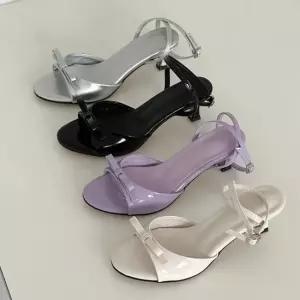 여자 여름데일리 구두 슬림리본 스트랩 장식 토오픈힐 오픈토슈즈 토오픈슈즈 토오픈구두