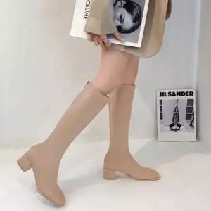 봄 가을 겨울 여성 필수템 기모 경량 사각코 롱부츠 여성워커부츠 어글리슈즈 여성장화