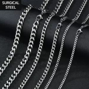 써지컬스틸 쿠바체인 스틸 목걸이 5mm 체인목걸이 써지컬스틸 써지컬스틸목걸이