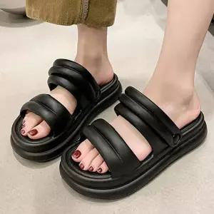 여성 슬리퍼 샌들 통굽 경량 실내외 키높이슬리퍼 여성슬리퍼 여름슬리퍼 발편한슬리퍼