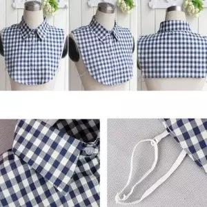 체크패턴 카라 남녀공용 넥케이프 페이크셔츠 3컬러 클래식체크셔츠 체크레이어드카라