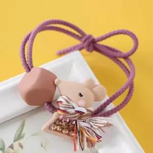 머리고무줄 유아머리끈 라이트브라운 목도리 쥐 여성머리끈 유아머리끈 여아머리끈