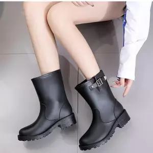 버클 스티치 포인트 유니크 여성 롱 레인부츠 여성레인부츠 여성숏레인부츠