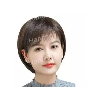 가발단발 숏컷 자연 통 여성 증모 티안나 커버 인모 중년