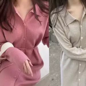 루즈핏 카라 니트 원피스 데일리 여성 니트 원피스 하객룩 가을 루즈핏 니트