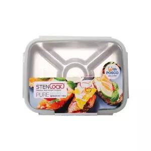 스텐락 밀폐용기 사각 퓨어 나눔 스텐 반찬통 1100ml