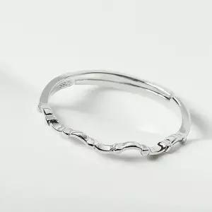 실버 925 백금도금 얇은 물결 오픈링 여성 패션 반지 여자실버반지 실버링반지 실버링 우정반지 선물용반지