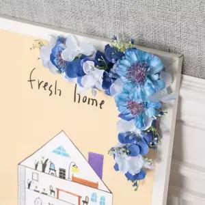 수국 조화 꽃 리스 벽장식 블루 액자 ㄱ자 20cm 인테리어 꾸미기 소품