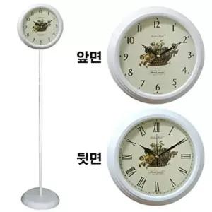 GB6052 무소음 양면 스탠드시계 화이트과일 메탈 한국 양면시계 집들이 선물