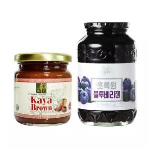 카야잼 그린240g 브라운240g 초록원 블루베리잼 1kg 베이킹 전자렌지 케이크 빵 재료 카페