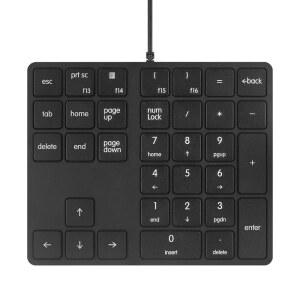 [미국배송] MERDIA 숫자 키패드 유선 NUMPAD 34 키 외장 미니 슬림 키보드 매직 포스 금융 계산원 증권-블랙 | 노트북 액세서리 NUM PAD 노트북용 업무용