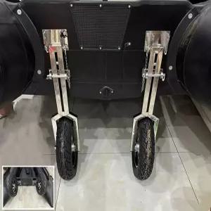 고무보트 바퀴 페달 당기기 당기는 낚시 운반 거치대 트레일러 보조 카누 선미 카트