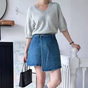 여자 언발 컷팅 빅사이즈 미니스커트_3