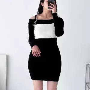 여자 레이디 여리핏 오프숄더 슬림 미니원피스_3
