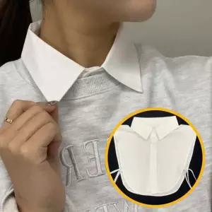 페이크셔츠 화이트 쉬폰 목카라 페이크카라 클래식 페이크카라 넥케이프 페이크셔츠 목셔츠 목카라