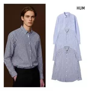 HUM 남 고밀도 슬림 스트라이프 셔츠 FHOSCSL131P