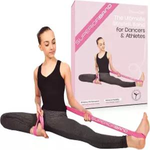 발레 스트레칭 밴드 - 댄서 체조 및 롱 저항 밴드를 위한 발 여성용 운동 핑크