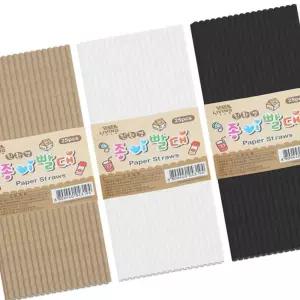 리빙 토크 종이 빨대 25개입 일회용품 컬러빨대 일자빨대