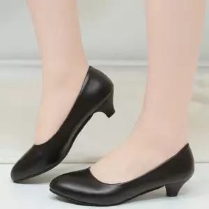 프라픽  블랙 면접 발편한 펌프스 구두 데일리 힐 정장 3cm