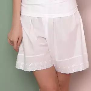 삼신 아사면 부드러운 자수 속바지 화이트 레이어드