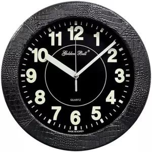 GB4921 야광 무소음 가죽 벽시계 31cm 블랙 제조한국 무소음시계 인테리어시계 야광시계