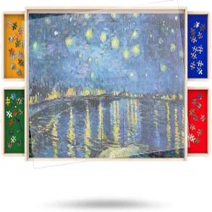 서랍이 있는 퍼즐 보드 360도 회전 가능한 바퀴와 커버 30인치 x 22인치 1000피스 나무 직소 테이블 수납