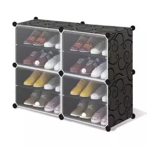 [생활] 현관 조립식 신발정리대 2열4단 큐브 신발장 보관함