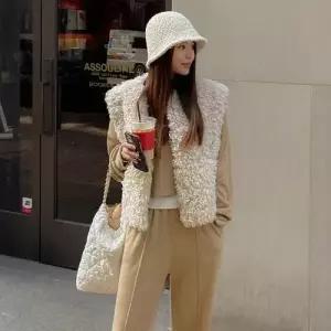 여성 캐주얼 조끼 뽀글이 카디건 집업 퍼 가죽 ST1