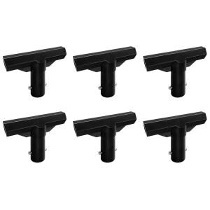 MSSVIGING 6팩 트램펄린 플라스틱 T-커넥터, 트램펄린 폴 캡 탑-T 튜브 커넥터, 탑 링 네트 및 유리 섬유 막대 연결을 위한 인클로저 교체 부품, 블랙