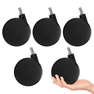 5개 4인치 초대형 의자 바퀴, 대형 사무실 트윈 바퀴 교체 가구용 7/16 x 7/8 그립 링 하드우드 바닥 컴퓨터 책상용